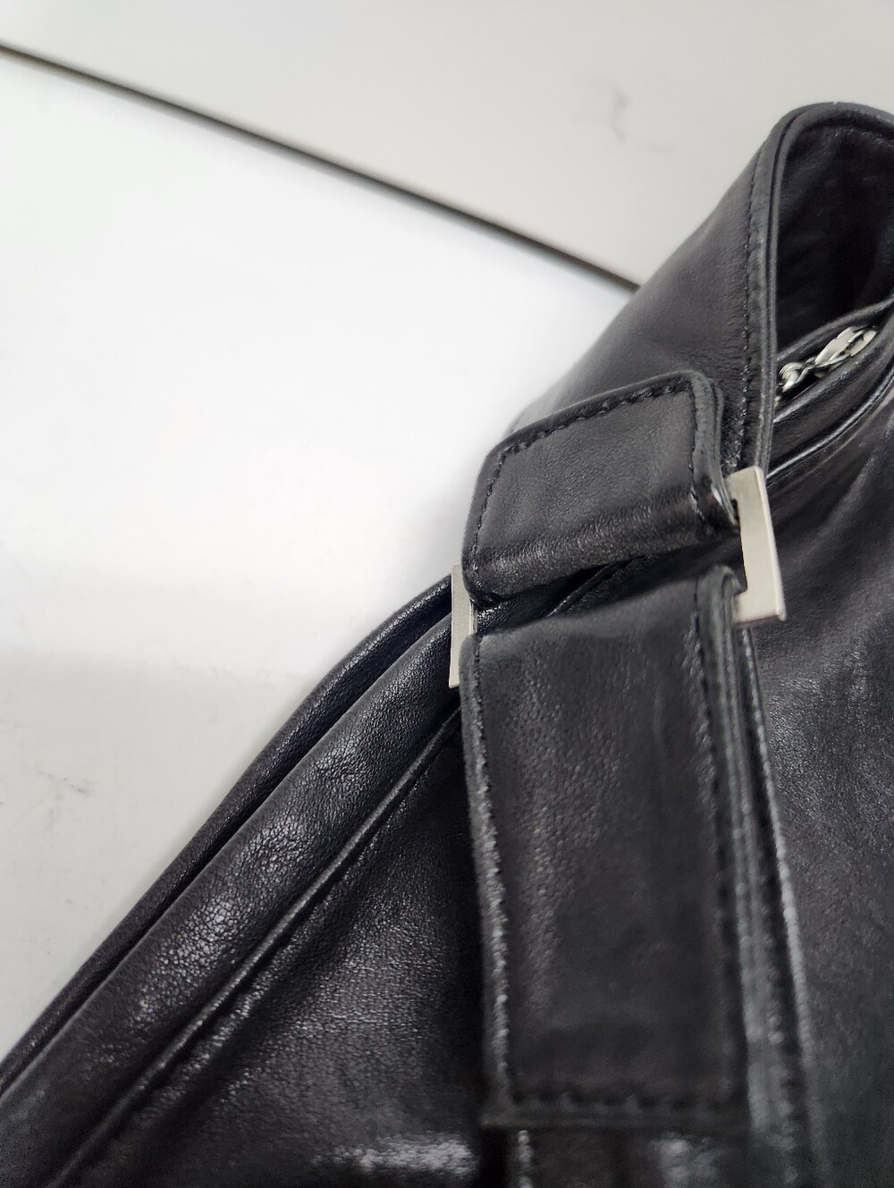 Soft Black Leather Half SASH  Bag - Picture 3 of 5